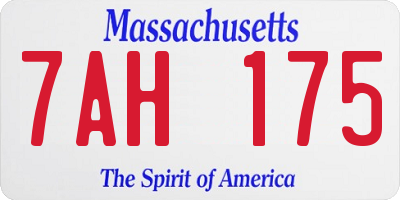 MA license plate 7AH175