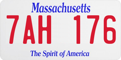 MA license plate 7AH176