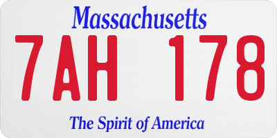 MA license plate 7AH178
