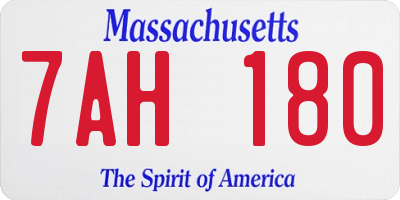 MA license plate 7AH180