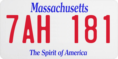 MA license plate 7AH181