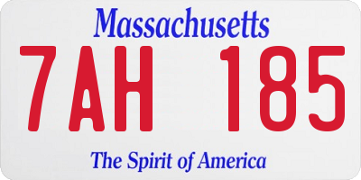 MA license plate 7AH185