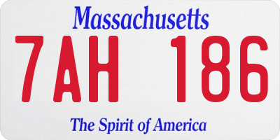 MA license plate 7AH186