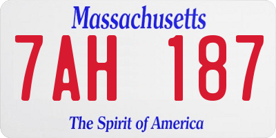 MA license plate 7AH187