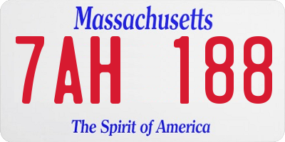 MA license plate 7AH188