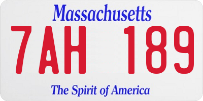 MA license plate 7AH189