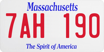 MA license plate 7AH190