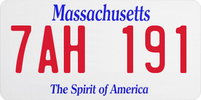 MA license plate 7AH191