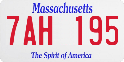 MA license plate 7AH195