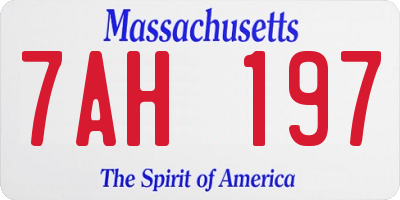 MA license plate 7AH197