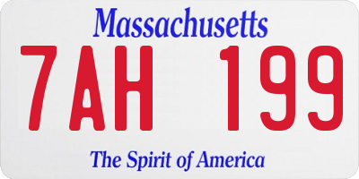 MA license plate 7AH199