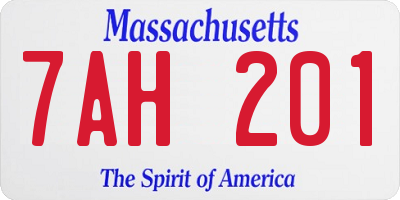 MA license plate 7AH201