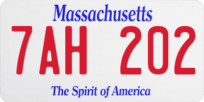 MA license plate 7AH202