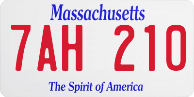 MA license plate 7AH210