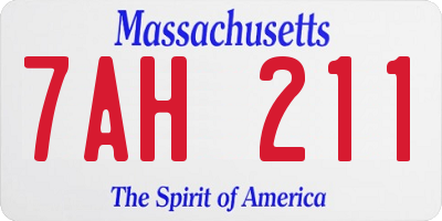 MA license plate 7AH211
