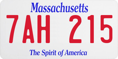MA license plate 7AH215