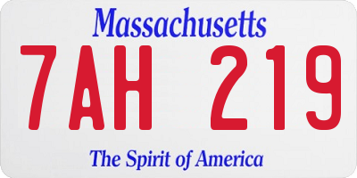 MA license plate 7AH219