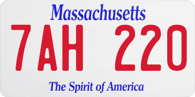 MA license plate 7AH220