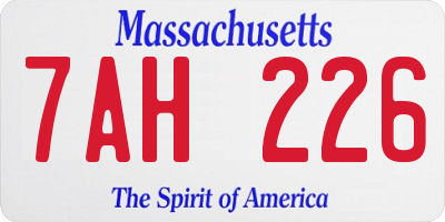 MA license plate 7AH226