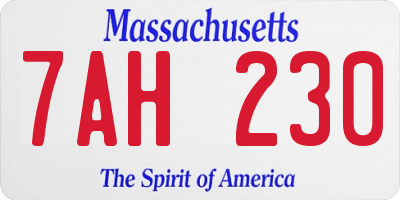 MA license plate 7AH230