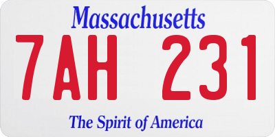 MA license plate 7AH231