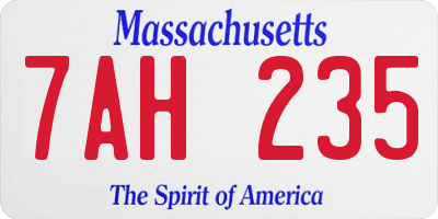 MA license plate 7AH235