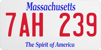 MA license plate 7AH239