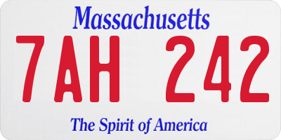 MA license plate 7AH242
