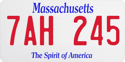 MA license plate 7AH245