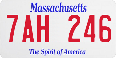 MA license plate 7AH246