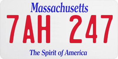 MA license plate 7AH247