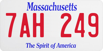 MA license plate 7AH249