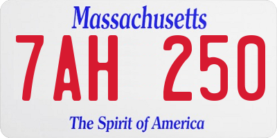 MA license plate 7AH250