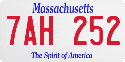 MA license plate 7AH252