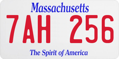 MA license plate 7AH256