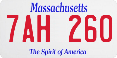 MA license plate 7AH260