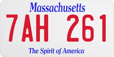 MA license plate 7AH261
