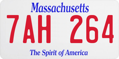 MA license plate 7AH264