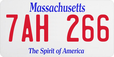 MA license plate 7AH266