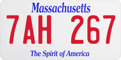 MA license plate 7AH267
