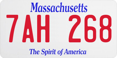 MA license plate 7AH268