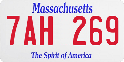 MA license plate 7AH269