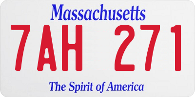 MA license plate 7AH271