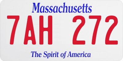 MA license plate 7AH272
