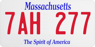 MA license plate 7AH277