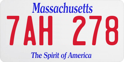 MA license plate 7AH278