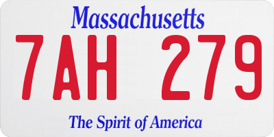 MA license plate 7AH279