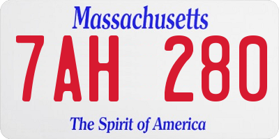 MA license plate 7AH280
