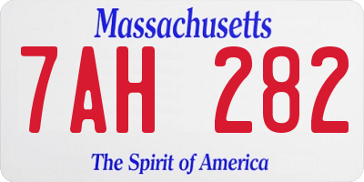 MA license plate 7AH282
