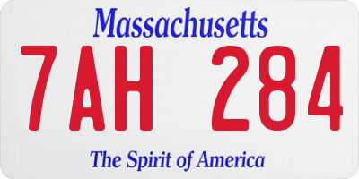 MA license plate 7AH284